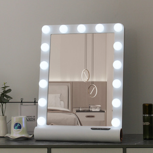 3 Color Lighting Modes Girl Hollywood Style Table Makeup Mirror Led Vanity Mirror With Light Bulbs