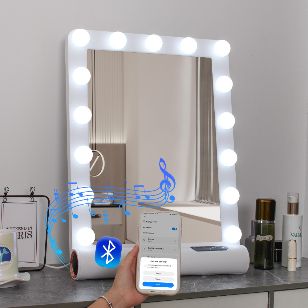 3 Color Lighting Modes Girl Hollywood Style Table Makeup Mirror Led Vanity Mirror With Light Bulbs