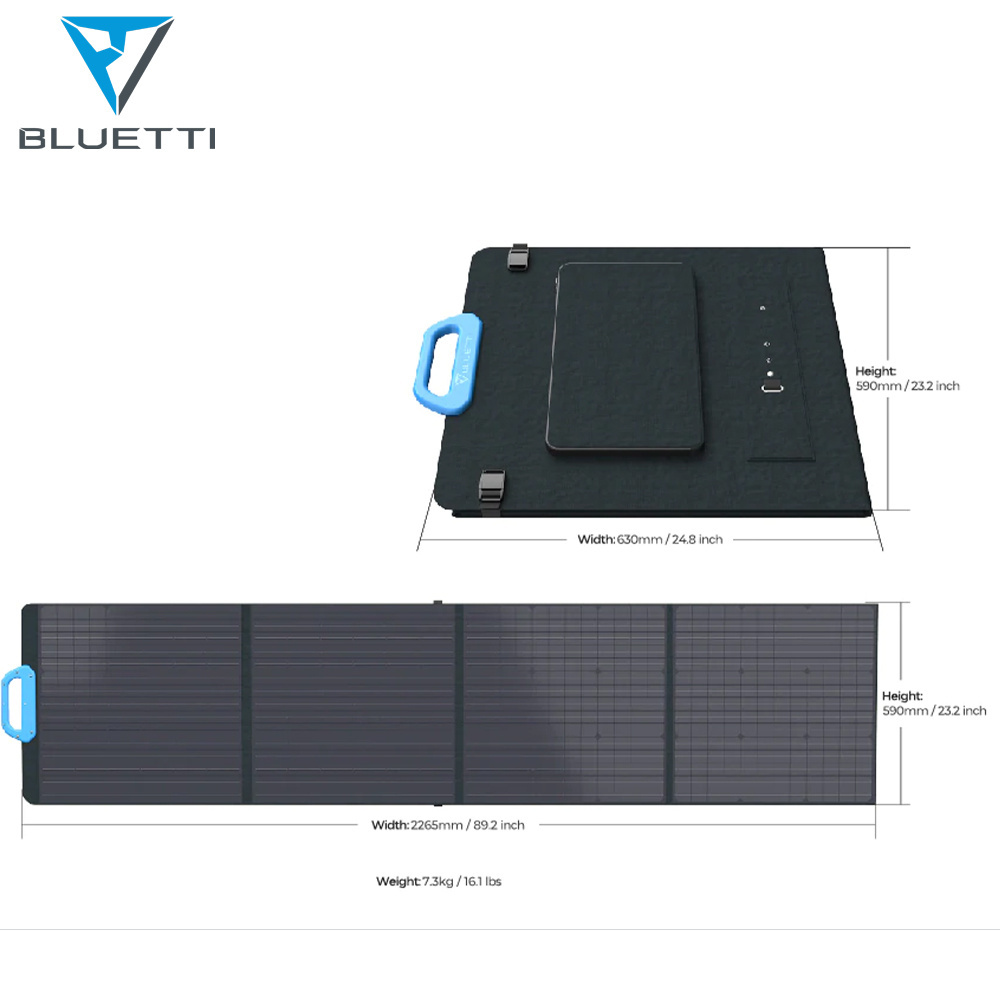 Bluetti Monocrystalline Flexible Solar Panel 200w 300w 400 Watt Portable Solar Panel for Power Station