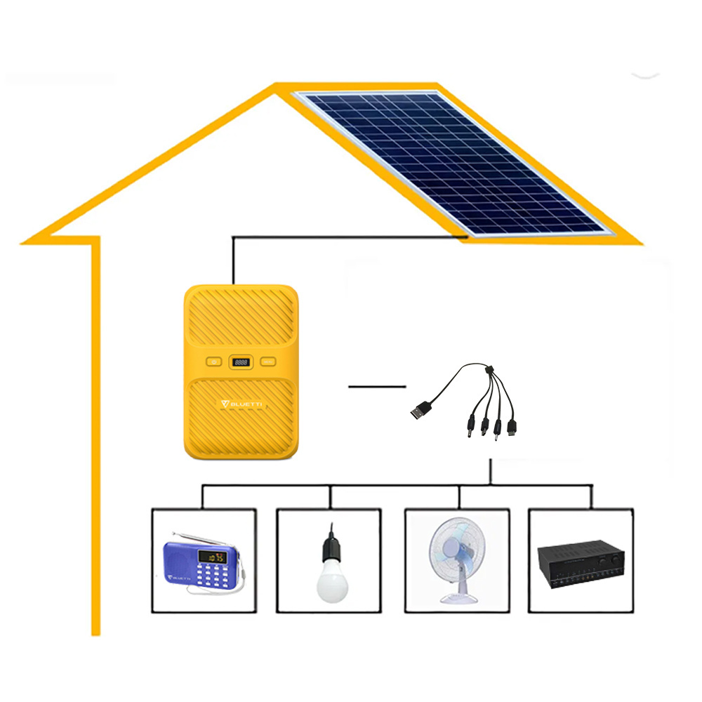 55W 12V Multifunctional Small Solar Panels Lighting Kit With Lamps Lighting System For Home/Indoor