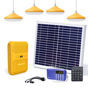 55W 12V Multifunctional Small Solar Panels Lighting Kit With Lamps Lighting System For Home/Indoor