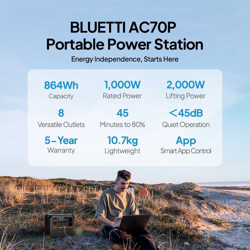 Bluetti 1000W 2000 W 110V 230V Tragbare Power station Outdoor Camping Solar Generator Battery Portable Solar Power Station