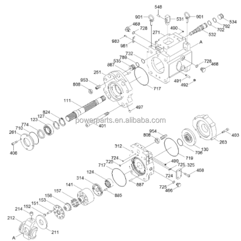 708-1W-00920 708-1W-00922 For Komatsu Dozer D375A-5D D375A-5 Fan Pump Hydraulic Pump