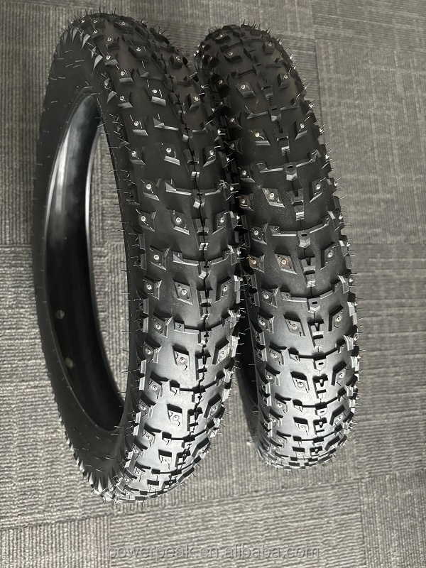 Bike Studded Tire 20x4.0 Snow Stud Fat bicycle rubber Tire 3.0 4.0 inch