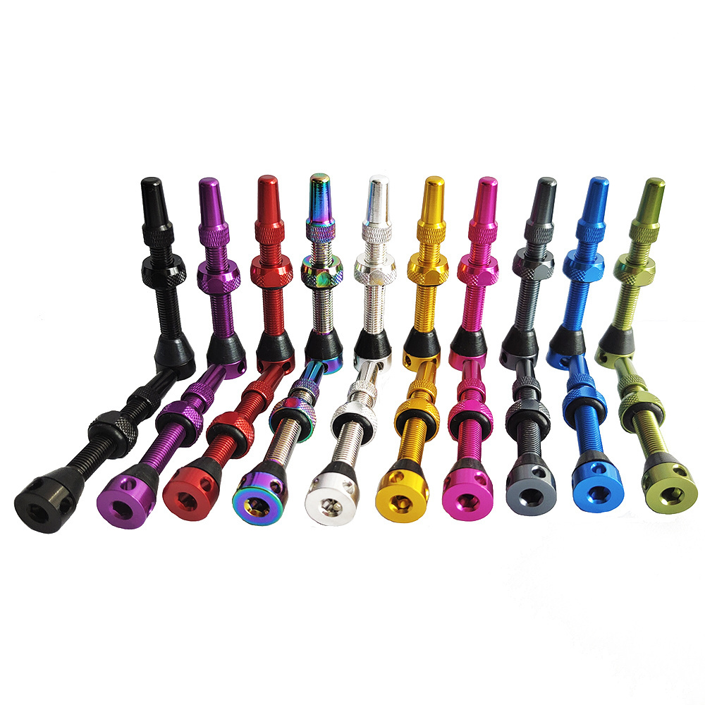 Bike Tire Valve Tubeless Presta Valve Vacuum Valve Caps for Mountain Bikes Road Bike 34-80mm Multicolor