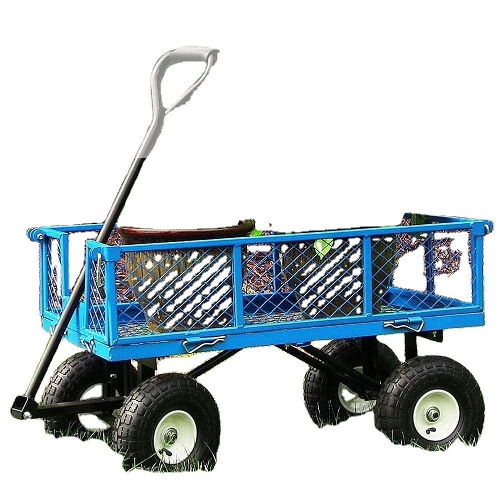 Heavy Duty 650LB Garden Dump Cart Wheelbarrow Wagon Carrier Air Tires