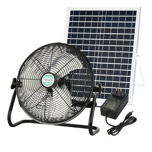 Full Power Complete set 20W Solar Panel 12 inch DC/AC Portable Solar Fan