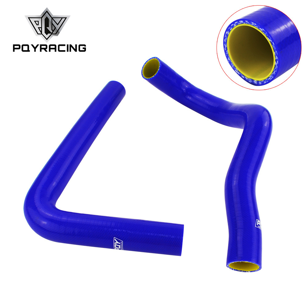 PQY RACING - Blue & yellow Silicone Radiator HOSE For TOYOTA SUPRA JZA80 2JZ GTE TURBO NON VVTI 93-98 with PQY logo LX2001T-QY