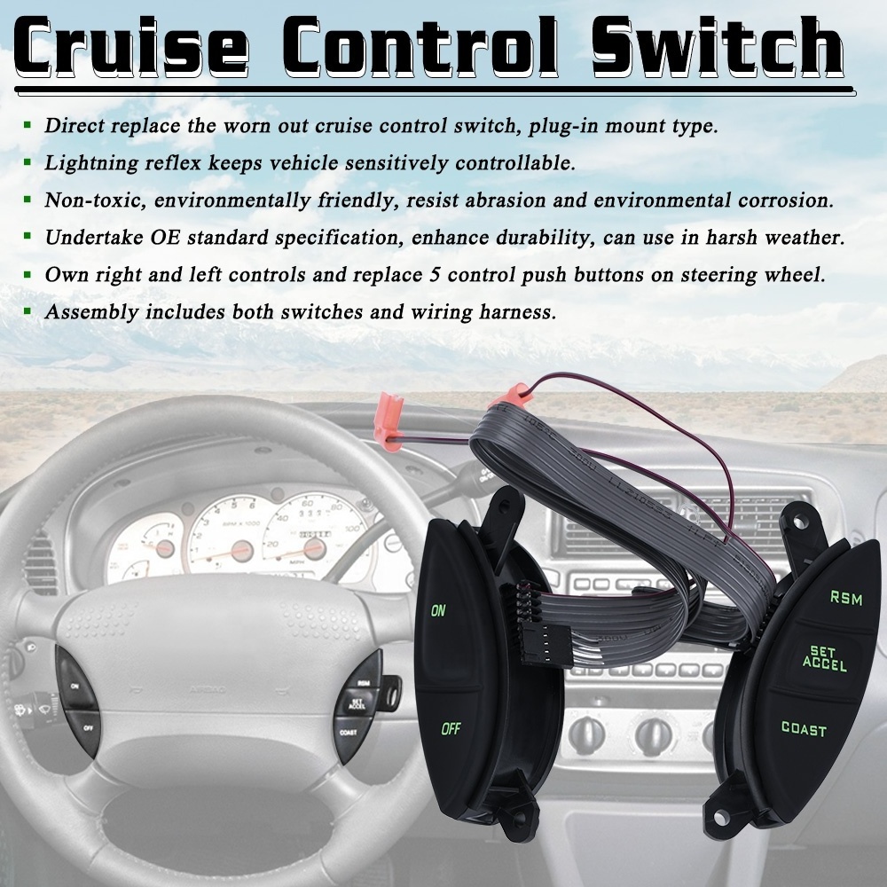 Car Steering Wheel Cruise Control Switch Button F87Z-9C888-BB For Ford Explorer/F150/Ranger Mercury Mountaineer 1998-2005