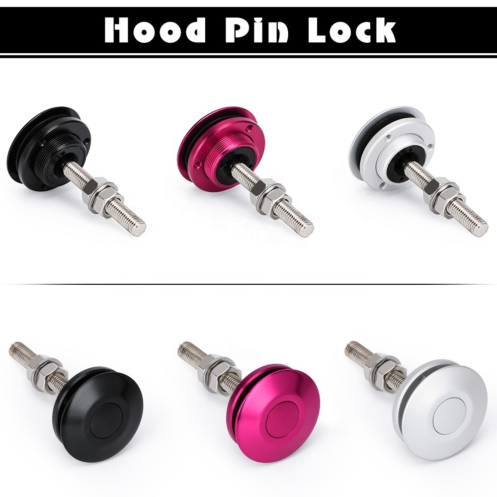 Sport Universal Push Button Billet Hood Pins Lock Clip Kit Car Quick Latch New For FORD Mustang 4.6L V8 96-04 PQY-HP31