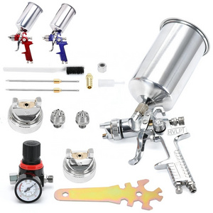 2.5mm Professional HVLP Spray Gun HVLP Gravity Feed SPRAY GUN Kit With Regulator Paint Primer Metal Flake 1L DIY Spray Paint Kit