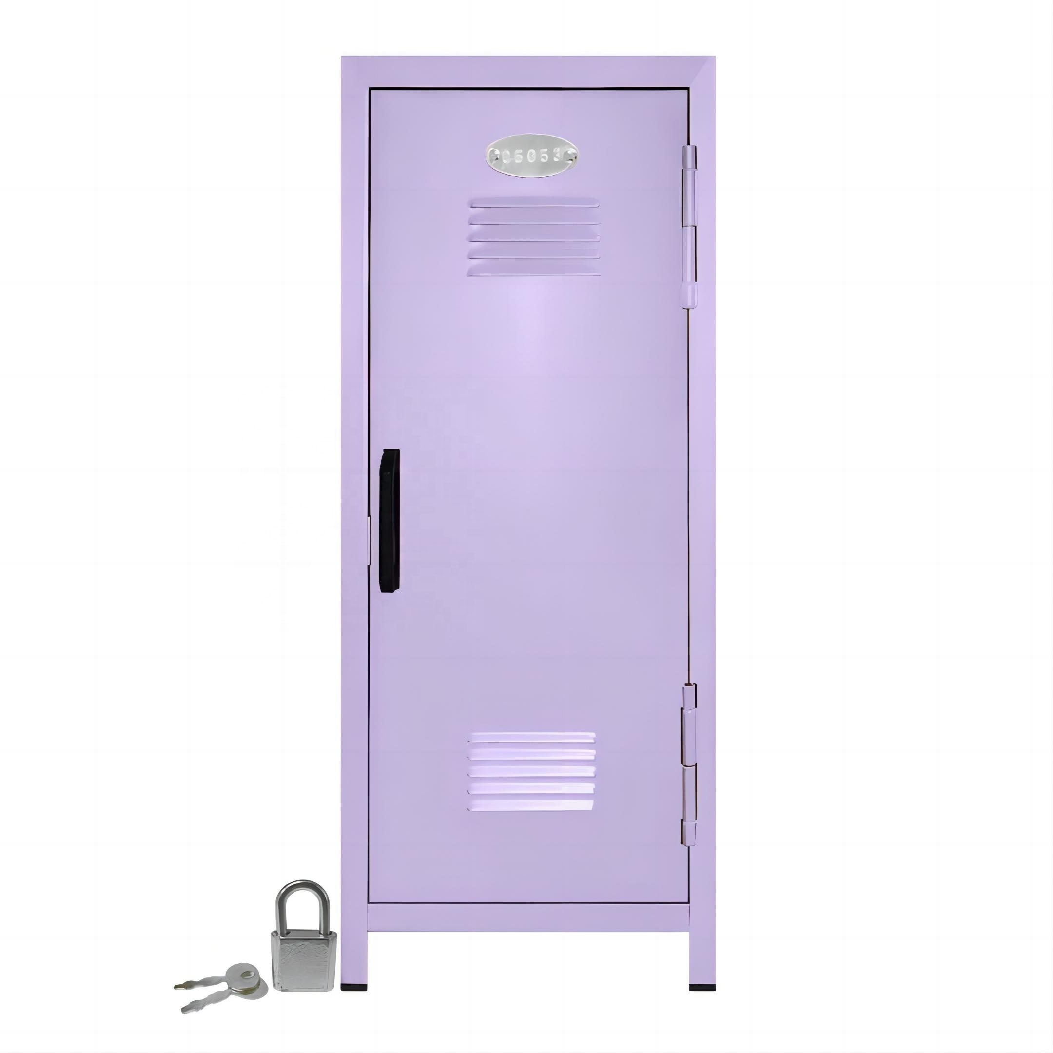 Lockable small child baby kids iron metal steel key doll toy storage pink organizer desk box mini cabinet lockers with lock