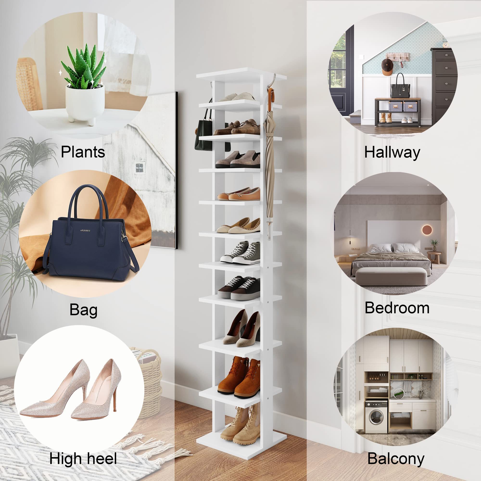 online small free standing 10layer wooden rotatable rotating furniture shoes storage cabinet racks organizer with drawer