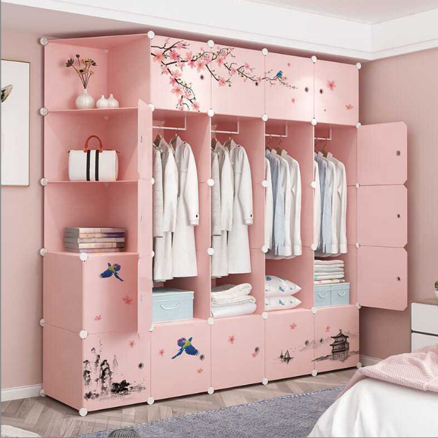 modern adults pink baby storage kids clothes plastic cupboards bedroom closet furniture cabinet wardrobe clothes organizer