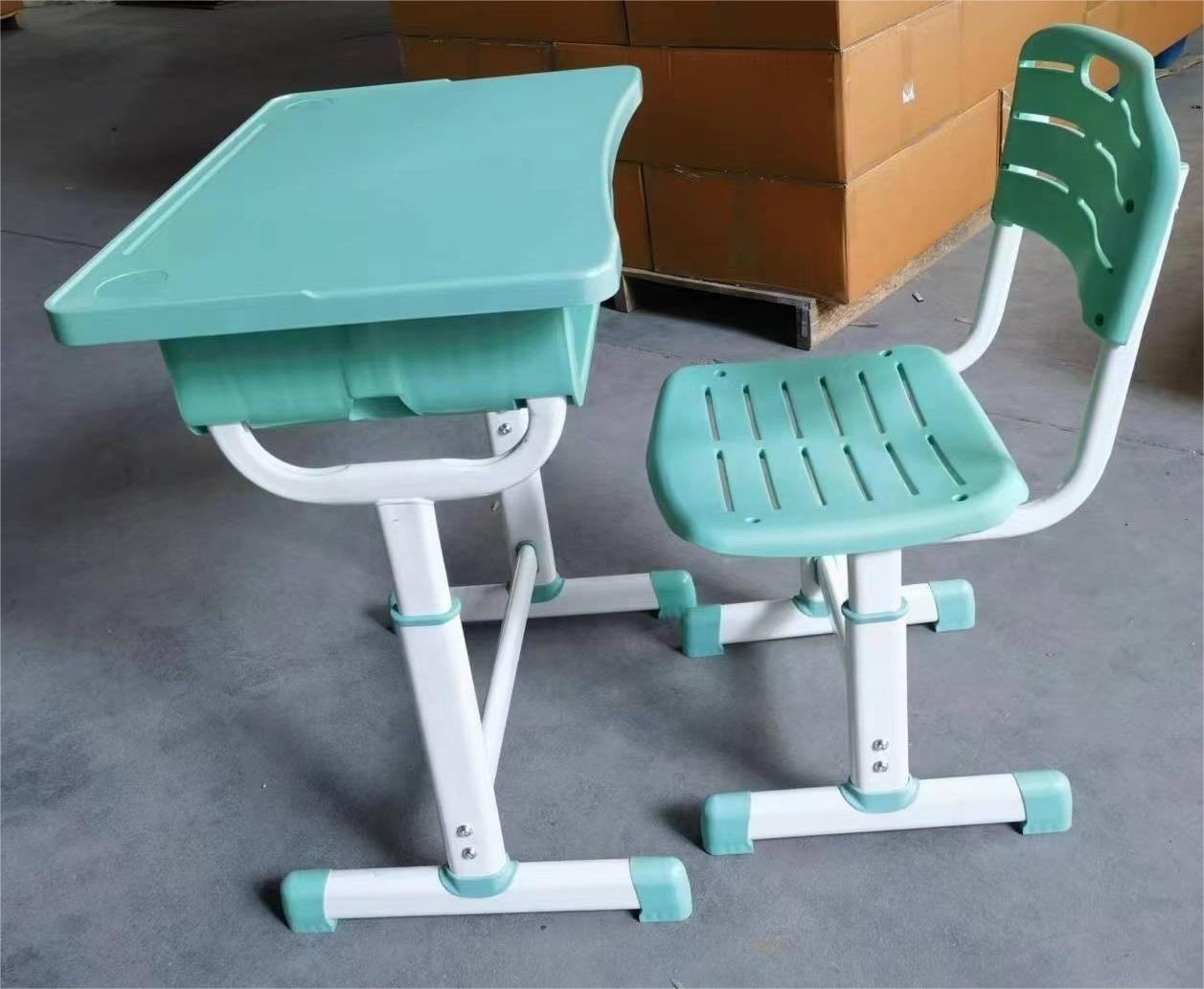 Factory adjustable plastic primary children's student kids study single sets seater school desk tables and chair furniture