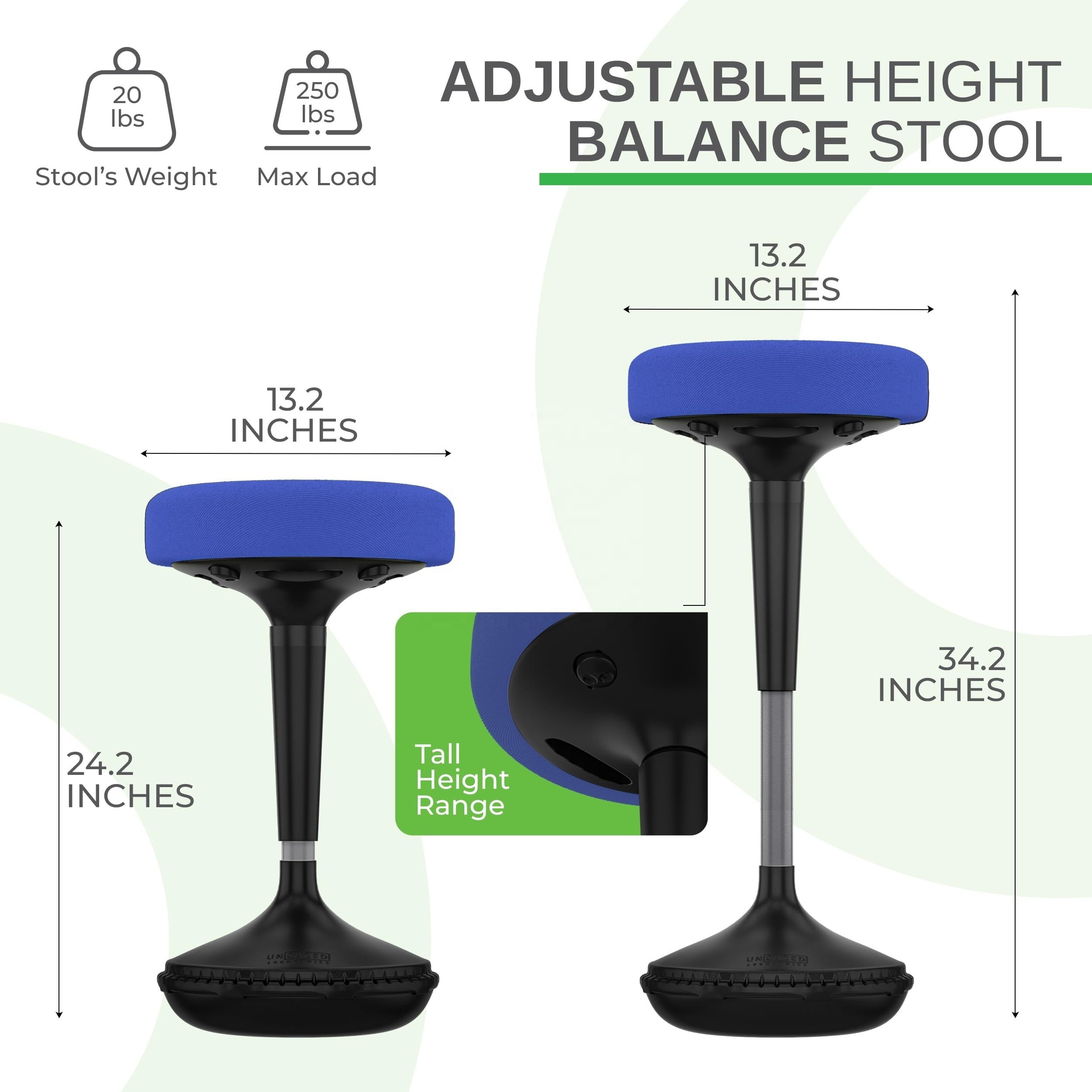 new adjustable swivel leaning sit wobbling computer bar kids office chair wobble stool for adults classroom