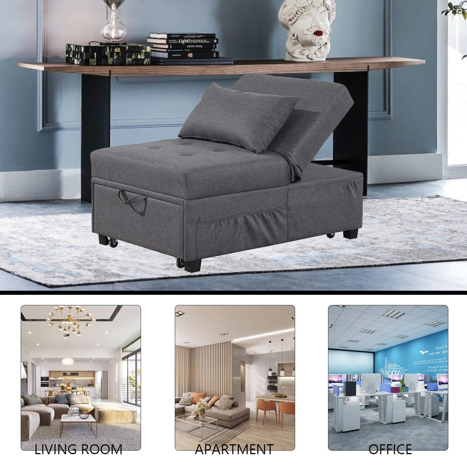 High quality 2in1 single design space saving small sleeper bedroom lounge multifunctional folding sofa bed chairs for apartment