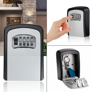 Combination 4 codes storage safe box high safety hide keys outdoor wall mounted key lock box for home