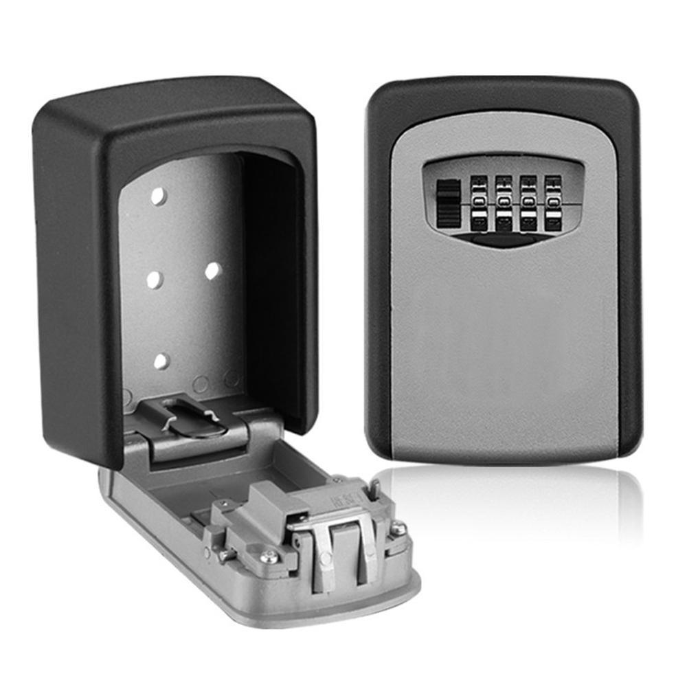 Wall Mounted Key Safe Box Weatherproof 4 Digit Combination Key Storage Lock Box Indoor Outdoor