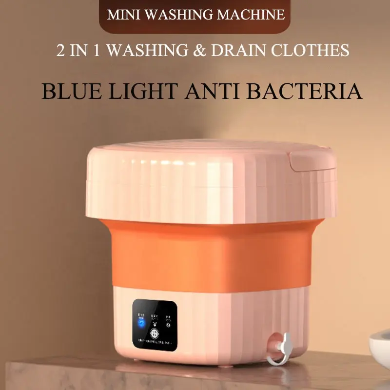 OEM Hot Selling Travel Portable Washing Machine Folding Automatic Single Tub Washing Underwear Socks Baby Clothes Dehydration