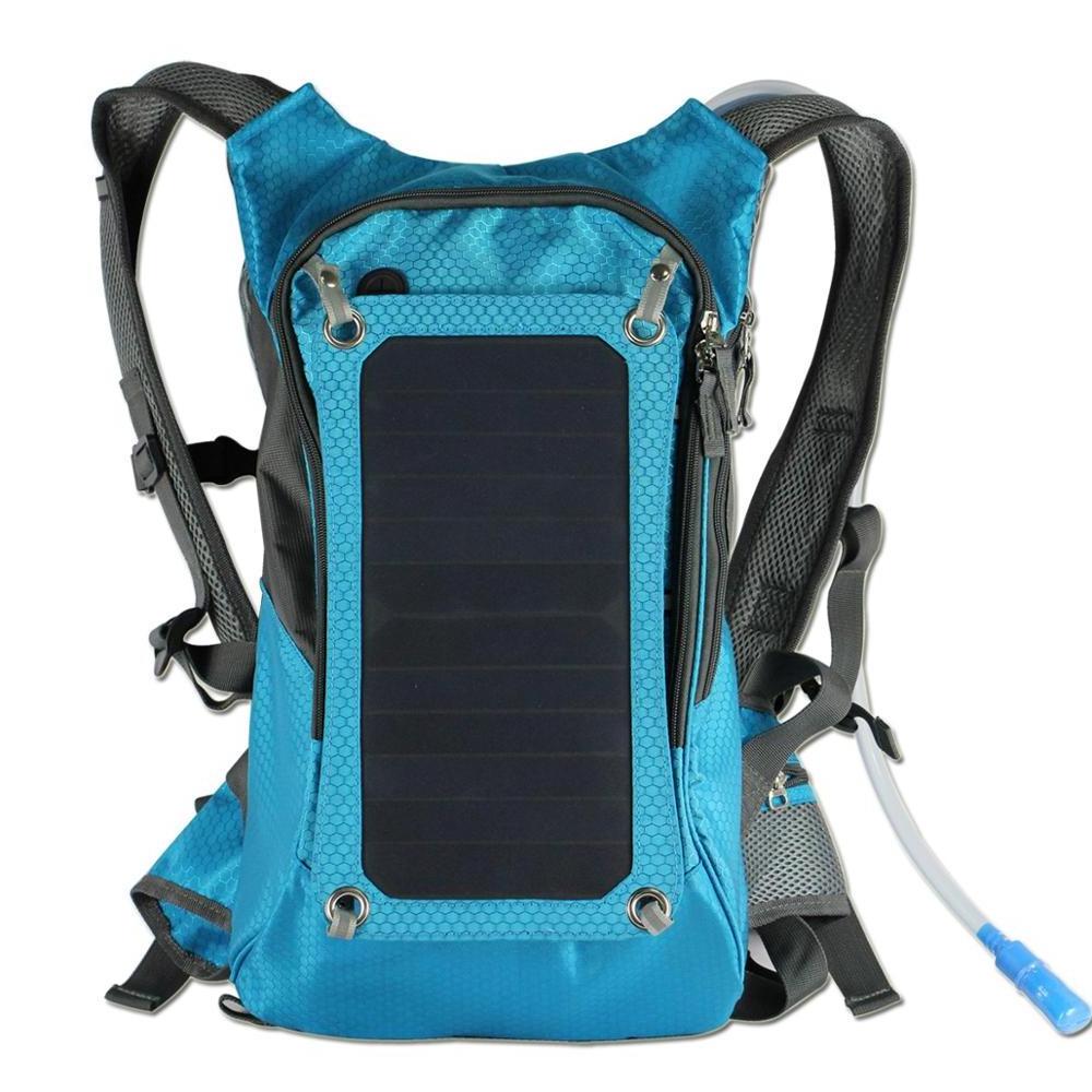 Solar Powered Bicycle Backpack with 7W High Quality Sunpower Solar Panel Charger with Water Backpack