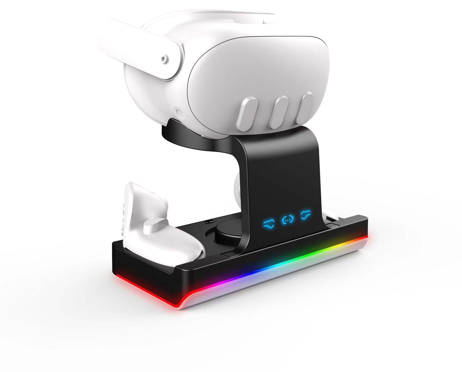 Hot Selling Charging Base Charger Stand With RGB Led Light For O culus Quest3 VR Charging Station