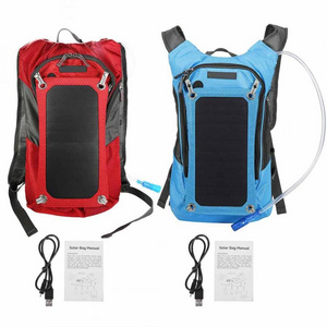 Solar Powered Bicycle Backpack with 7W High Quality Sunpower Solar Panel Charger with Water Backpack