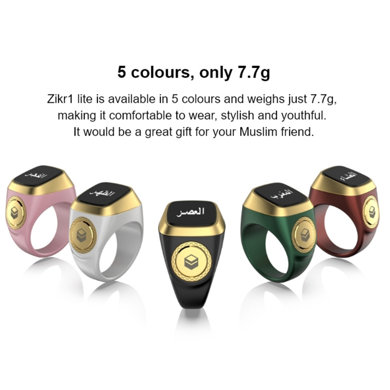 Zikr Ring Plastic Counter Muslim Smart Ring With Tasbih Online Azan Clock Sunrise Alarm Clock Function