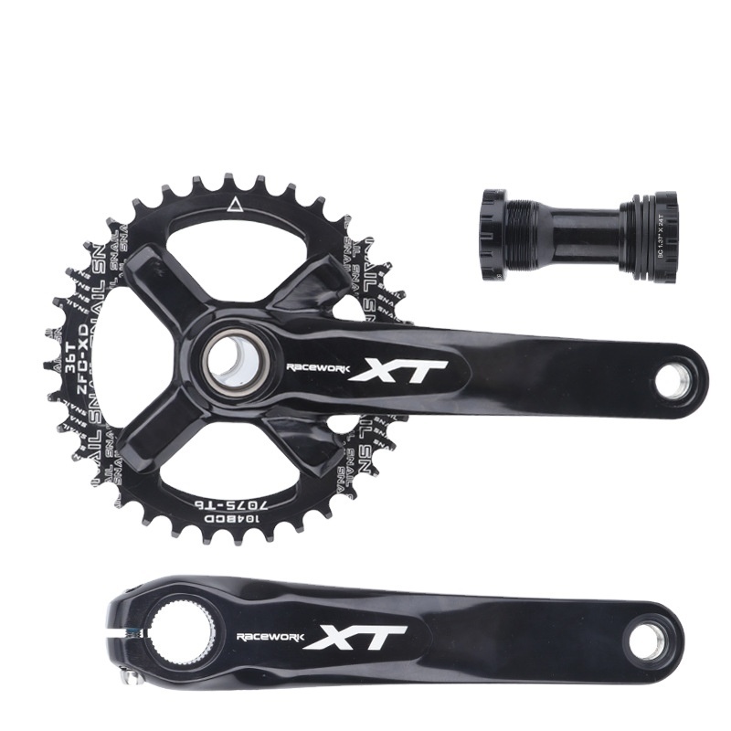 Mountain Bike Hollow One Crankset 11 Speed Positive Negative Tooth Single Plate Left Right XT Crank 170/175MM Bottom Bracket