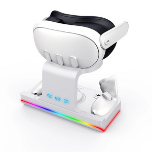 Hot Selling Charging Base Charger Stand With RGB Led Light For O culus Quest3 VR Charging Station