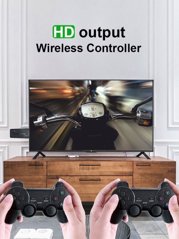 Data Frog Y3 Lite 10000 Games 4K Game Stick TV Video Game Console 2.4G Wireless Controller for PS1/SNES 9 Emulator Retro Console