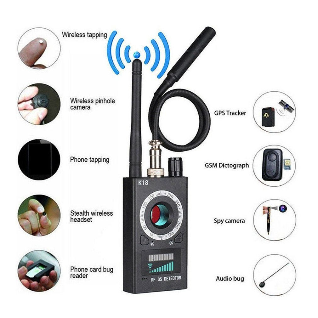 Hot Selling Products Upgraded K18/K19 Anti Spy Bug Detector RF Scanner Alarms GSM GPS Wireless Signal Detector