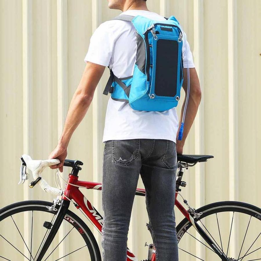 Solar Powered Bicycle Backpack with 7W High Quality Sunpower Solar Panel Charger with Water Backpack