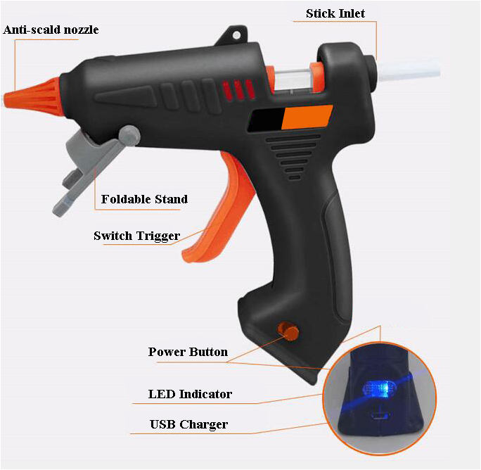 POWERTEC  Cordless Hot Melting Glue Guns