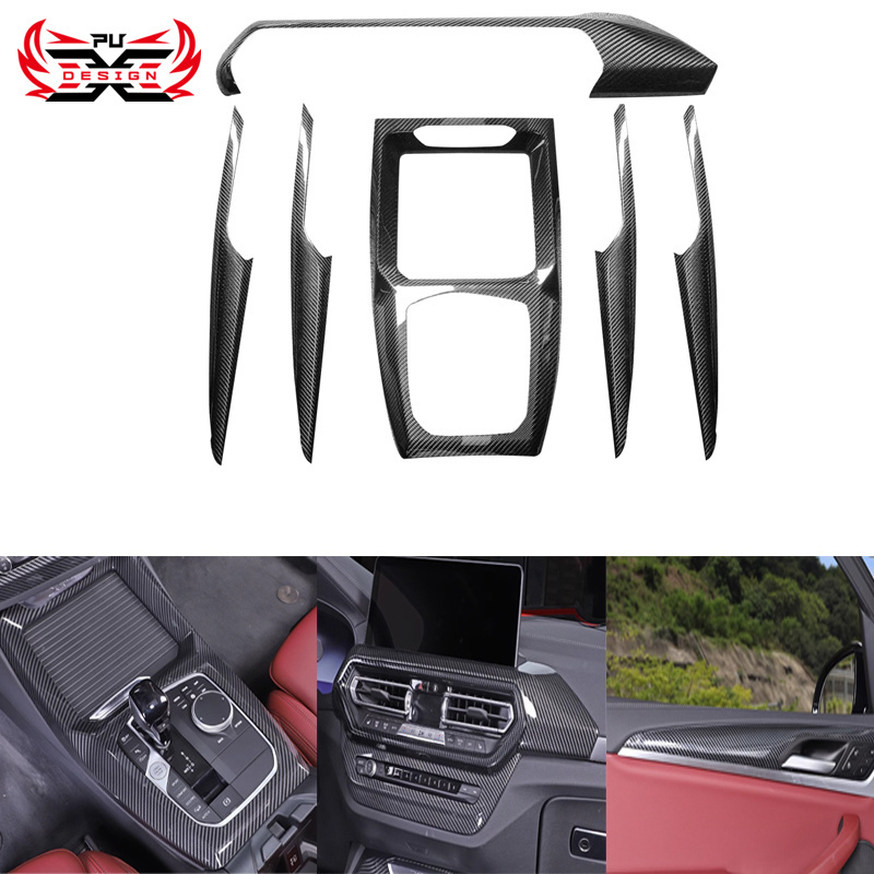 Dry Carbon Fiber Car Interior Kit Center Console Side Trim Strips Trims Accessories For BMW X3M F97 X4M F98 lci Body Kit