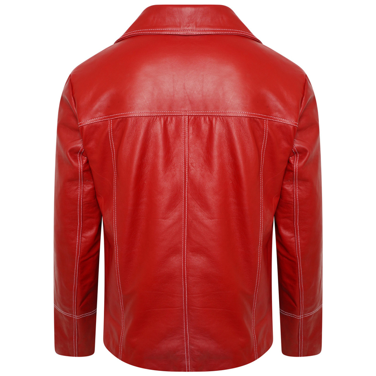 Red Color Low Price Men Leather Jacket Plus Size Casual Wear Genuine Fashion Leather Jacket Made In Pakistan