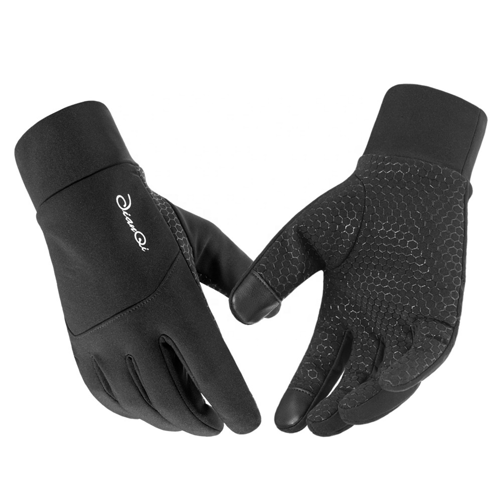 Custom Design Windproof Poly Fleece Cold Weather Running Gloves Fashion Outdoor Sports Running Gloves For Men Women