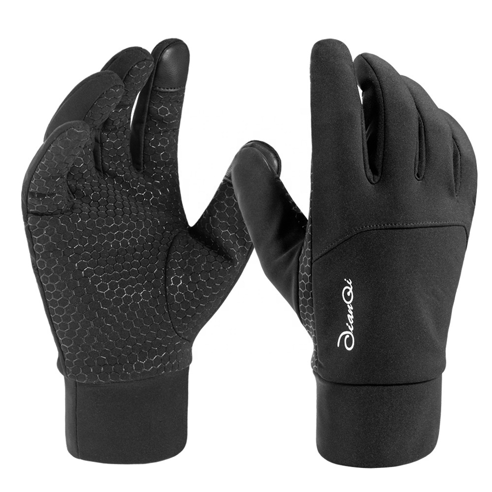 Custom Design Windproof Poly Fleece Cold Weather Running Gloves Fashion Outdoor Sports Running Gloves For Men Women