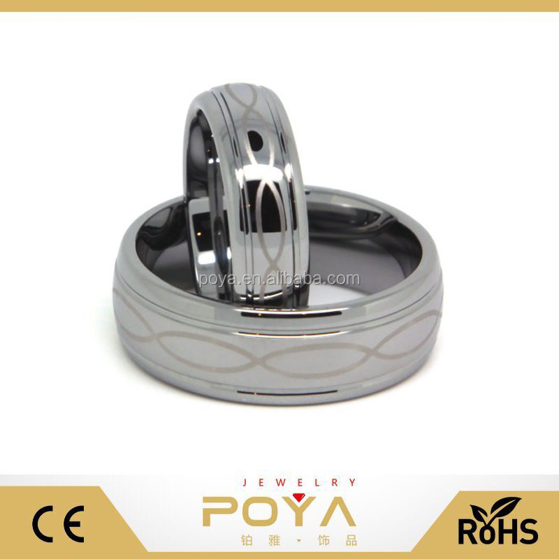 POYA Jewelry Matching His And Her Tungsten Wedding Band Set Infinity Ring