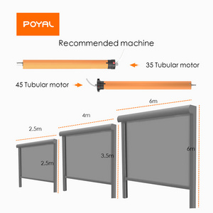 POYAL Smart Outdoor Blackout Windproof Blinds Electric Motor Motorized Zip Screen Blinds Roller for Outdoor Garden gazebo