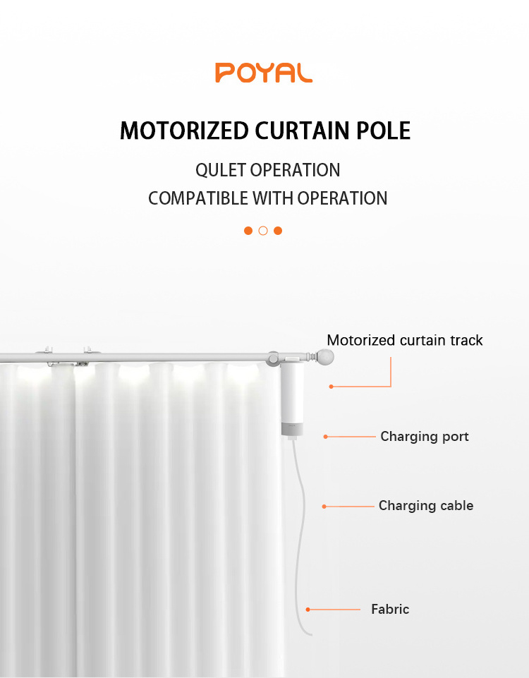 Motorized Drapery Rods Automatic Electric Curtain Motor and Poles for Smart House Window Covering Custom Double Curtain Rails