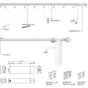 POYAL Manufacturer Motorized Drapery Tracks and Rods Remote Controller Tuya Google Smart Control Curtain Motors Aluminum Metal