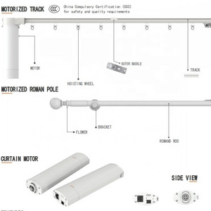 POYAL Wifi smart electric track curtain motor with light curtain track for Luxury living room office