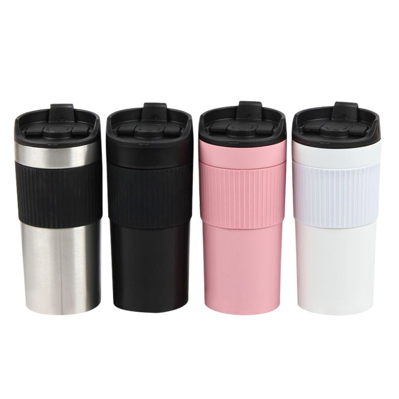 French Press custom logo stainless steel BPA free lid 350ml hot media water bottle insulated tumbler mug hello dream thermos