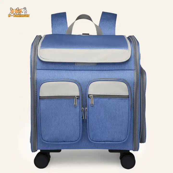 Great Standard Dog Carrier Travel Pet Sling Bag Comfortable 4 Wheel Pet Trolley Carrier Cat Dog Backpack with Wheels