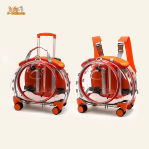 Innovative Design Pet Bag Carrier on Wheels Hard Bottom Trolley Pet Carrier Handle Outdoor Walking Pet Luggage