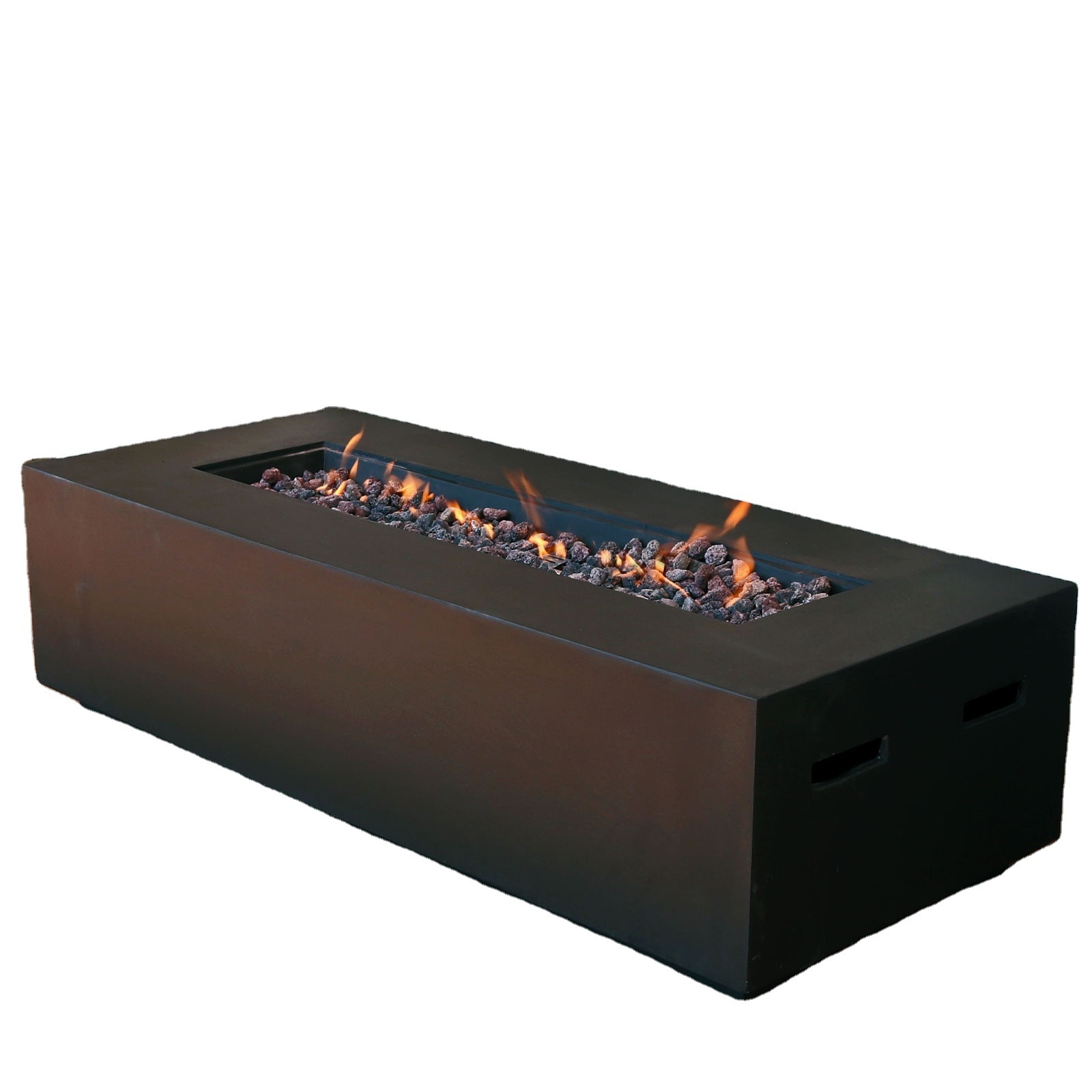 Outdoor table for burning liquefied gas propane gas fire pits with lava rocks