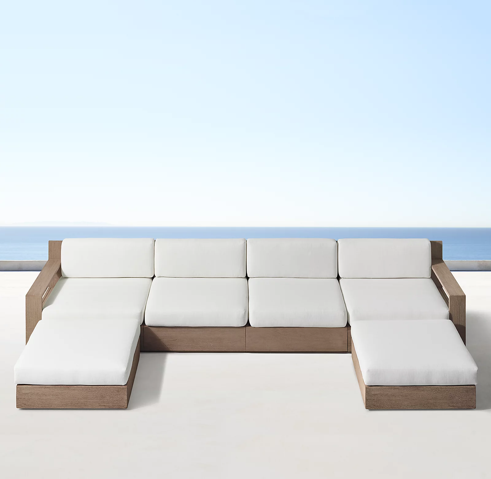 new arrival outdoor sectional  L shape teak wood garden sofas furniture