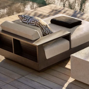 New Luxury Outdoor Garden Furniture Patio Pool Side Deep Platform Seat  Teak Chaise