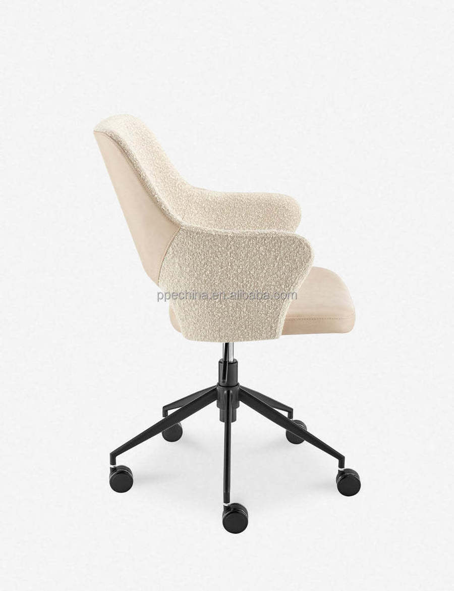 Swivel Dining Chair Luxury Velvet Fabric Computer Chair Upholstered Leisure Swivel Office Chair For Home